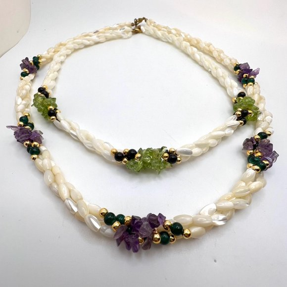 Costume Jewelry | Jewelry | Mother Of Pearl Rice Bead Necklaces 2 ...